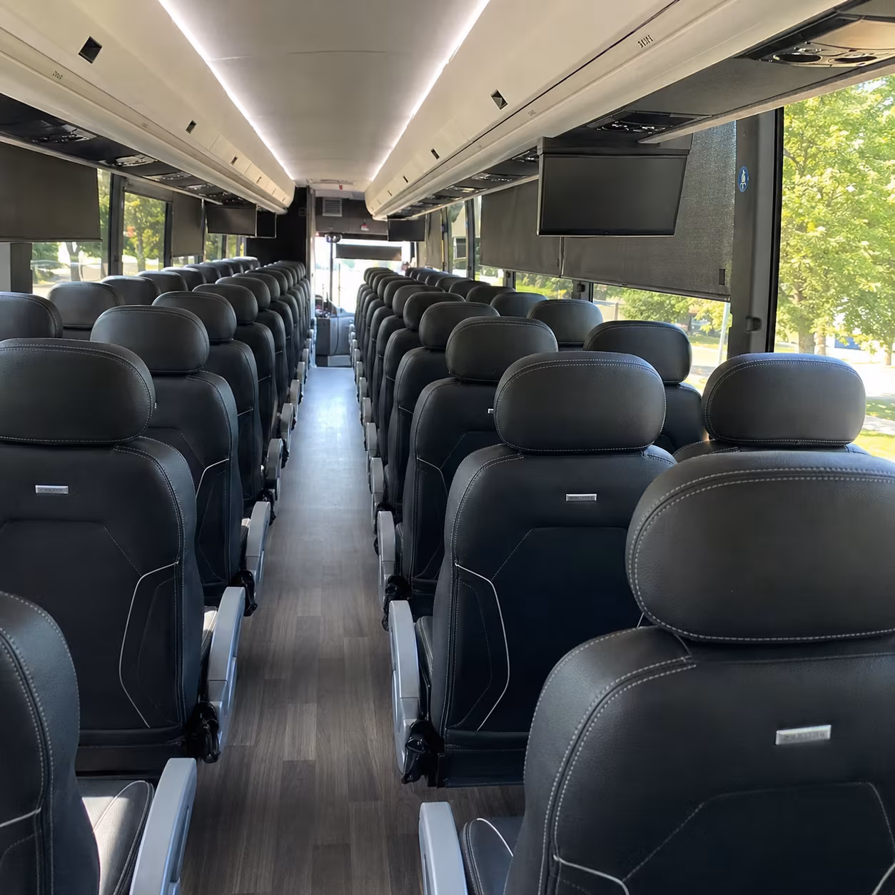 dothan 56 passenger charter bus inside